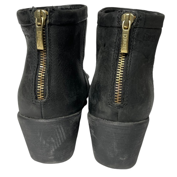 Cougar Leather Waterproof Boots 9 Bang Black Ankle Booties Wedge Lug Sole Round - Picture 9 of 12